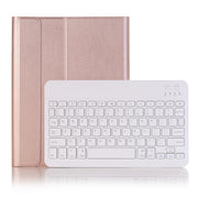 A09B Bluetooth 3.0 Ultra-thin ABS Detachable Bluetooth Keyboard Leather Tablet Case for iPad Air / Pro 10.5 inch (2019), with Pen Slot & Holder (Rose Gold)