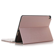 A09B Bluetooth 3.0 Ultra-thin ABS Detachable Bluetooth Keyboard Leather Tablet Case for iPad Air / Pro 10.5 inch (2019), with Pen Slot & Holder (Rose Gold)