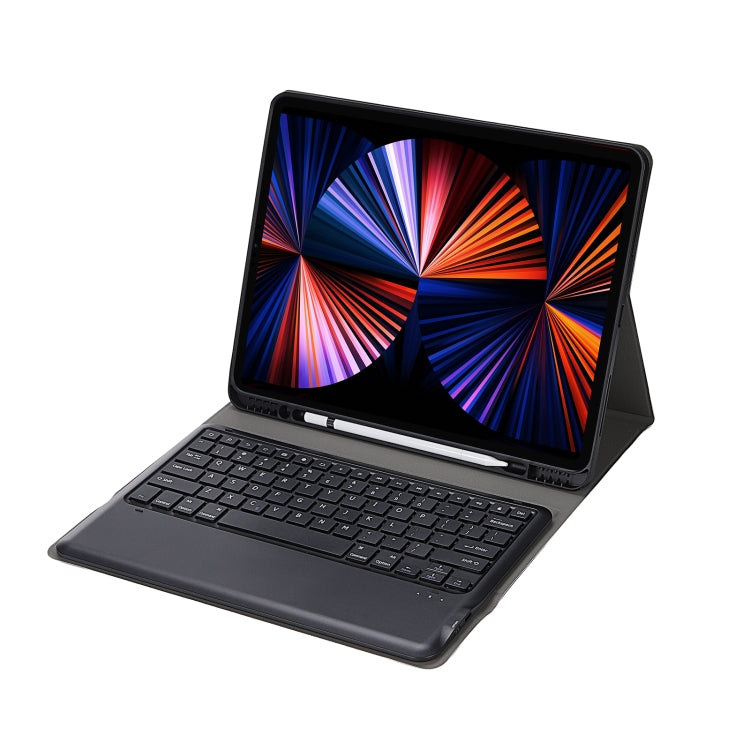 A12B Bluetooth 3.0 Ultra-thin Detachable Bluetooth Keyboard Leather Tablet Case for iPad Air 13 2024 / 2025 / Pro 12.9 inch 2022 / 2021 / 2020 / 2018, with Pen Slot & Holder(Dark Blue)