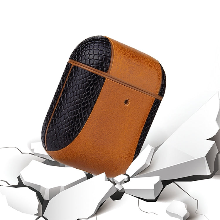 Colour-matching Flip-over Leather Earphones Shockproof Protective Case for Apple AirPods 1 / 2(Brown) - free shipping - PMC TechLife - Order now!