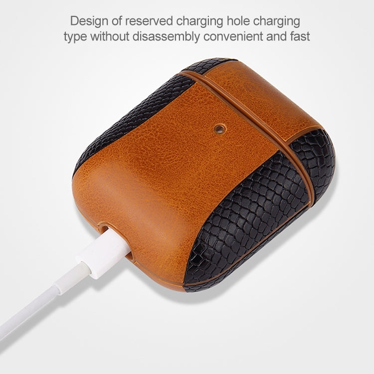 Colour-matching Flip-over Leather Earphones Shockproof Protective Case for Apple AirPods 1 / 2(Brown) - free shipping - PMC TechLife - Order now!