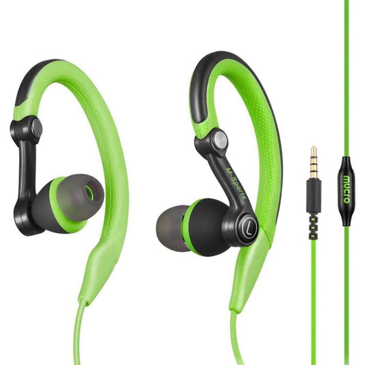 Mucro MB-232 Running In-Ear Sport Earhook Wired Stereo Headphones for Jogging Gym(Green) - Sport Earphone by Mucro | Online Shopping South Africa | PMC Jewellery | Buy Now Pay Later Mobicred