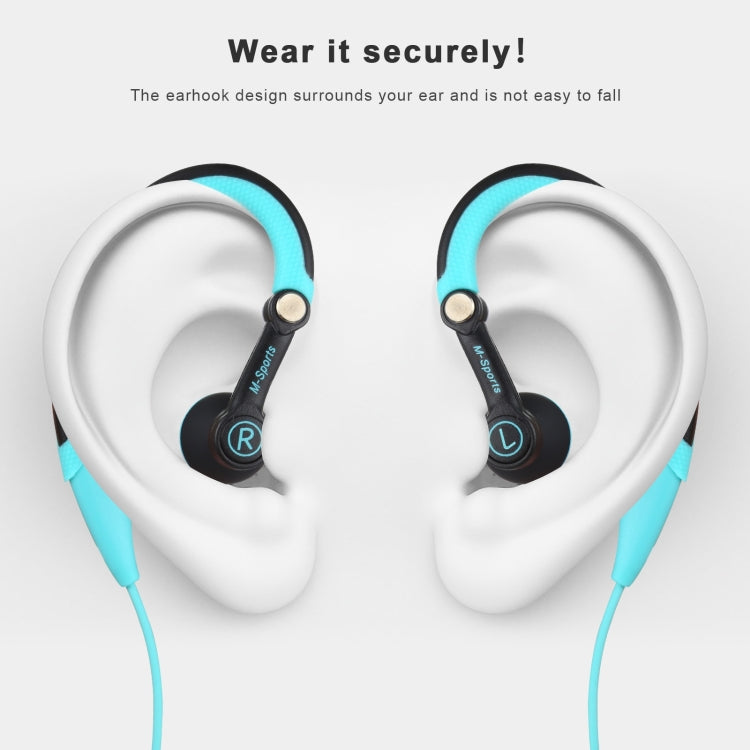 Mucro MB-232 Running In-Ear Sport Earhook Wired Stereo Headphones for Jogging Gym(Blue) - Sport Earphone by Mucro | Online Shopping South Africa | PMC Jewellery | Buy Now Pay Later Mobicred