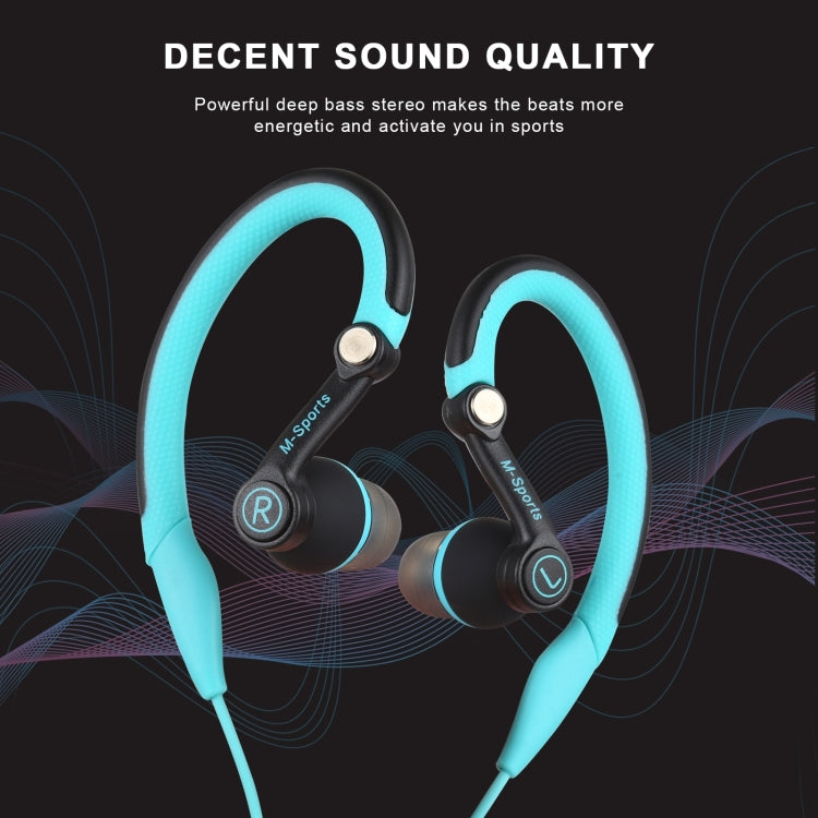 Mucro MB-232 Running In-Ear Sport Earhook Wired Stereo Headphones for Jogging Gym(Blue) - Sport Earphone by Mucro | Online Shopping South Africa | PMC Jewellery | Buy Now Pay Later Mobicred