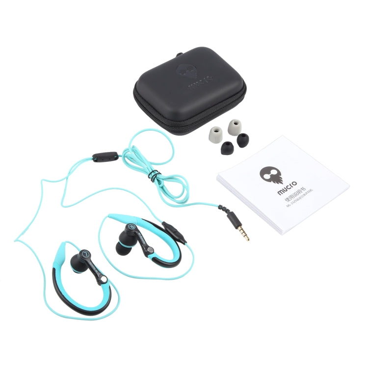Mucro MB-232 Running In-Ear Sport Earhook Wired Stereo Headphones for Jogging Gym(Blue) - Sport Earphone by Mucro | Online Shopping South Africa | PMC Jewellery | Buy Now Pay Later Mobicred