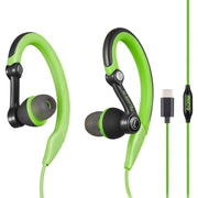 Mucro Type-C Plug In-Ear Sport Earhook Wired Stereo Headphones for Jogging Gym (Green)