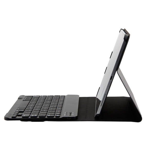 1130B Detachable Bluetooth 3.0 ABS Brushed Texture Keyboard + Lambskin Texture Leather Tablet Case for iPad Pro 11 inch (2018), with Three-gear Adjustment / Magnetic / Sleep Function(Black)