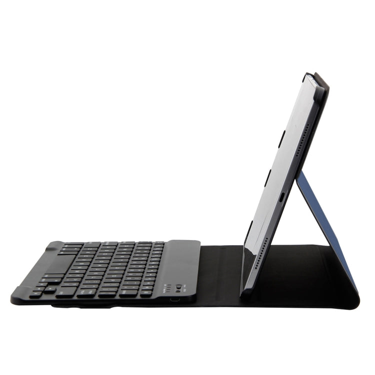 1130B Detachable Bluetooth 3.0 ABS Brushed Texture Keyboard + Lambskin Texture Leather Tablet Case for iPad Pro 11 inch (2018), with Three-gear Adjustment / Magnetic / Sleep Function(Blue) - For iPad Pro by PMC TechLife | Online Shopping South Africa | PMC TechLife