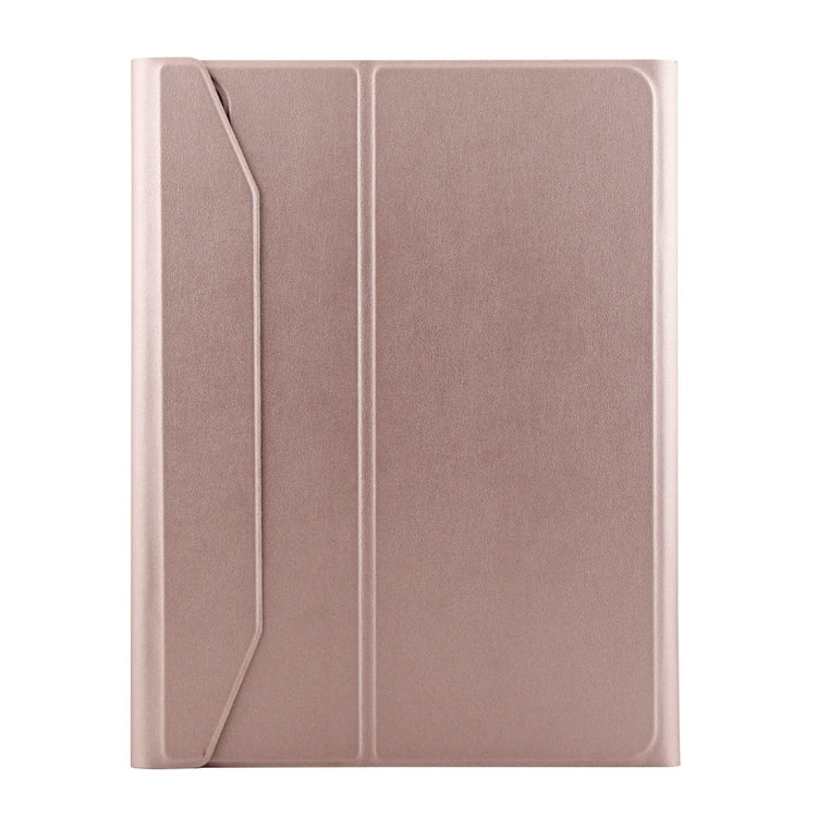 1139B Detachable Bluetooth 3.0 Aluminum Alloy Keyboard + Lambskin Texture Leather Tablet Case for iPad Pro 11 inch (2018), with Three-gear Adjustment / Magnetic / Sleep Function (Pink)