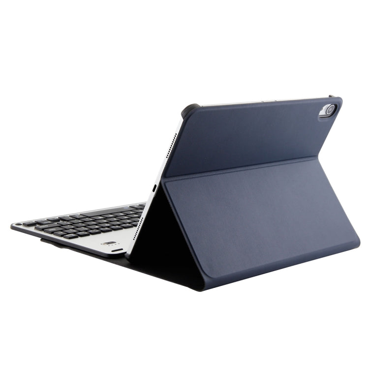 1139B Detachable Bluetooth 3.0 Aluminum Alloy Keyboard + Lambskin Texture Leather Tablet Case for iPad Pro 11 inch (2018), with Three-gear Adjustment / Magnetic / Sleep Function (Blue) - For iPad Pro by PMC TechLife | Online Shopping South Africa | PMC TechLife