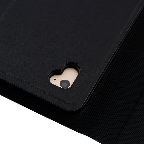 FT-1038B Detachable Bluetooth 3.0 Aluminum Alloy Keyboard + Lambskin Texture Leather Tablet Case for iPad Air / Air 2 / iPad Pro 9.7 inch, with Water Repellent / Three-gear Angle Adjustment / Magnetic / Sleep Function (Black)
