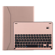 FT-1038B Detachable Bluetooth 3.0 Aluminum Alloy Keyboard + Lambskin Texture Leather Tablet Case for iPad Air / Air 2 / iPad Pro 9.7 inch, with Water Repellent / Three-gear Angle Adjustment / Magnetic / Sleep Function (Pink)