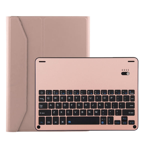 FT-1038B Detachable Bluetooth 3.0 Aluminum Alloy Keyboard + Lambskin Texture Leather Tablet Case for iPad Air / Air 2 / iPad Pro 9.7 inch, with Water Repellent / Three-gear Angle Adjustment / Magnetic / Sleep Function (Pink)