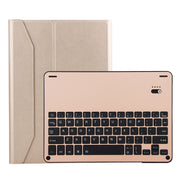 FT-1038B Detachable Bluetooth 3.0 Aluminum Alloy Keyboard + Lambskin Texture Leather Tablet Case for iPad Air / Air 2 / iPad Pro 9.7 inch, with Water Repellent / Three-gear Angle Adjustment / Magnetic / Sleep Function (Gold)