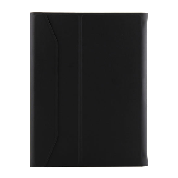 FT-1038E Detachable Bluetooth 3.0 Aluminum Alloy Keyboard + Lambskin Texture Leather Tablet Case for iPad Air / Air 2 / iPad Pro 9.7 inch, with Pen Slot / Water Repellent / Three-gear Angle Adjustment / Magnetic / Sleep Function (Black Silver)