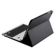 FT-1038E Detachable Bluetooth 3.0 Aluminum Alloy Keyboard + Lambskin Texture Leather Tablet Case for iPad Air / Air 2 / iPad Pro 9.7 inch, with Pen Slot / Water Repellent / Three-gear Angle Adjustment / Magnetic / Sleep Function (Black Silver)