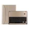 FT-1038E Detachable Bluetooth 3.0 Aluminum Alloy Keyboard + Lambskin Texture Leather Tablet Case for iPad Air / Air 2 / iPad Pro 9.7 inch, with Pen Slot / Water Repellent / Three-gear Angle Adjustment / Magnetic / Sleep Function (Gold) - For iPad Pro by PMC TechLife | Online Shopping South Africa | PMC TechLife