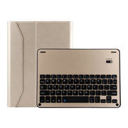 FT-1038E Detachable Bluetooth 3.0 Aluminum Alloy Keyboard + Lambskin Texture Leather Tablet Case for iPad Air / Air 2 / iPad Pro 9.7 inch, with Pen Slot / Water Repellent / Three-gear Angle Adjustment / Magnetic / Sleep Function (Gold)