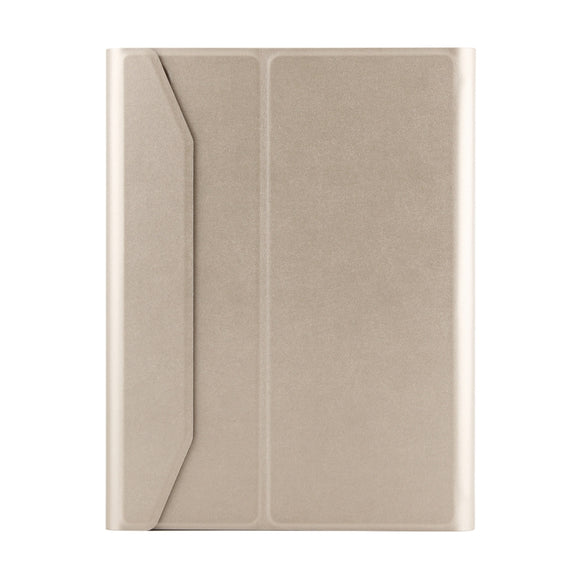 FT-1038E Detachable Bluetooth 3.0 Aluminum Alloy Keyboard + Lambskin Texture Leather Tablet Case for iPad Air / Air 2 / iPad Pro 9.7 inch, with Pen Slot / Water Repellent / Three-gear Angle Adjustment / Magnetic / Sleep Function (Gold)