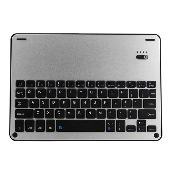 FT-1038E Detachable Bluetooth 3.0 Aluminum Alloy Keyboard + Lambskin Texture Leather Tablet Case for iPad Air / Air 2 / iPad Pro 9.7 inch, with Pen Slot / Water Repellent / Three-gear Angle Adjustment / Magnetic / Sleep Function (Blue)