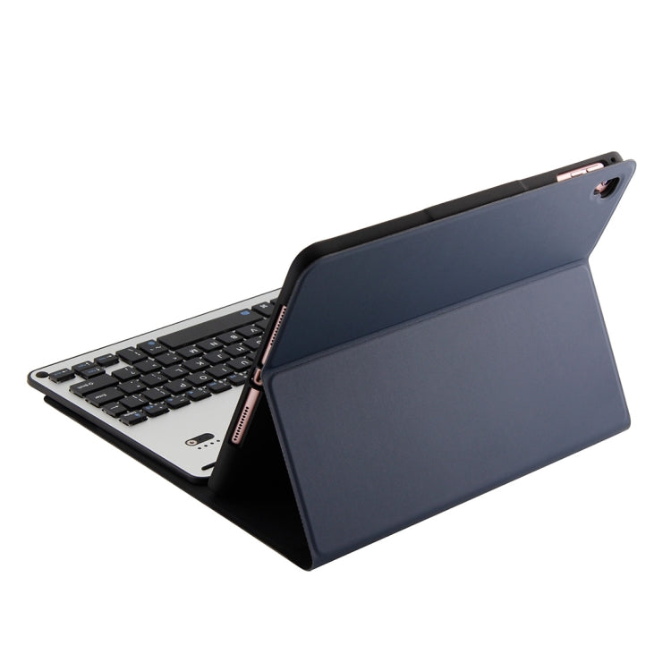 FT-1038E Detachable Bluetooth 3.0 Aluminum Alloy Keyboard + Lambskin Texture Leather Tablet Case for iPad Air / Air 2 / iPad Pro 9.7 inch, with Pen Slot / Water Repellent / Three-gear Angle Adjustment / Magnetic / Sleep Function (Blue) - free shipping - PMC TechLife - Order now!