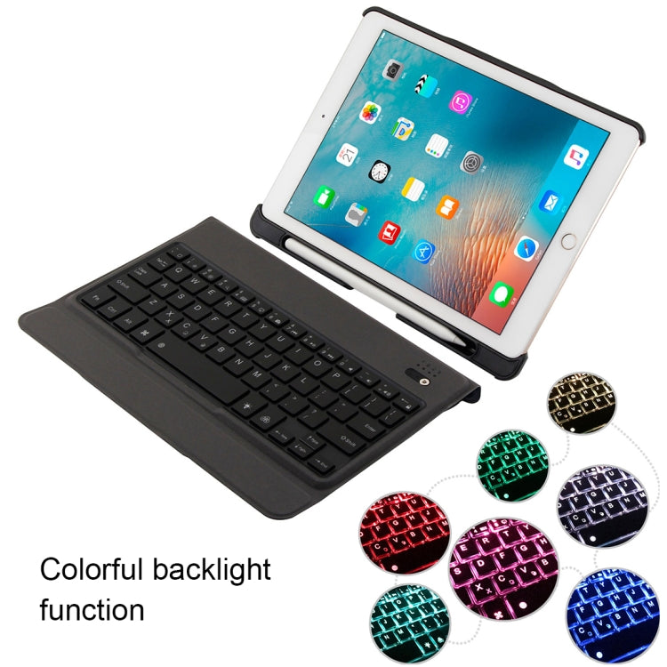 T-201D Detachable Bluetooth 3.0 Ultra-thin Keyboard + Lambskin Texture Leather Tablet Case for iPad Air / Air 2 / iPad Pro 9.7 inch, Support Multi-angle Adjustment / Backlight (Pink)