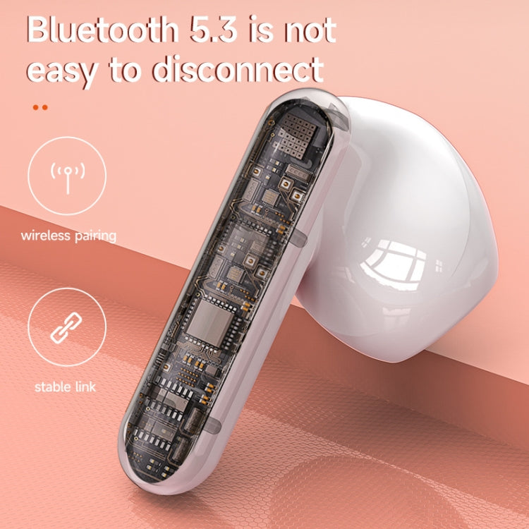 HXSJ Air-S28 TWS Bluetooth 5.3 True Wireless HiFi Stereo Make-up Mirror Earphones with Charging Case (Pink)