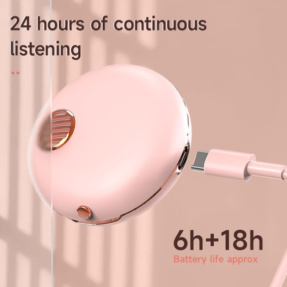 HXSJ Air-S28 TWS Bluetooth 5.3 True Wireless HiFi Stereo Make-up Mirror Earphones with Charging Case (Pink)