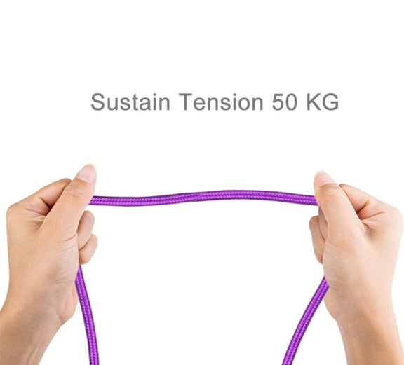 2m Woven Style Metal Head 84 Cores 8 Pin to USB 2.0 Data / Charger Cable(Purple)