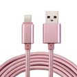 2m Woven Style Metal Head 84 Cores 8 Pin to USB 2.0 Data / Charger Cable(Rose Gold) - Normal Style Cable by PMC TechLife | Online Shopping South Africa | PMC TechLife | Buy Now Pay Later Mobicred