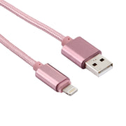 2m Woven Style Metal Head 84 Cores 8 Pin to USB 2.0 Data / Charger Cable(Rose Gold)