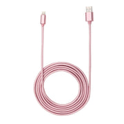 2m Woven Style Metal Head 84 Cores 8 Pin to USB 2.0 Data / Charger Cable(Rose Gold)