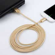 2m Woven Style Metal Head 84 Cores 8 Pin to USB 2.0 Data / Charger Cable(Rose Gold)