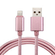 1m Woven Style Metal Head 84 Cores 8 Pin to USB 2.0 Data / Charger Cable(Rose Gold) - Normal Style Cable by PMC TechLife | Online Shopping South Africa | PMC TechLife | Buy Now Pay Later Mobicred