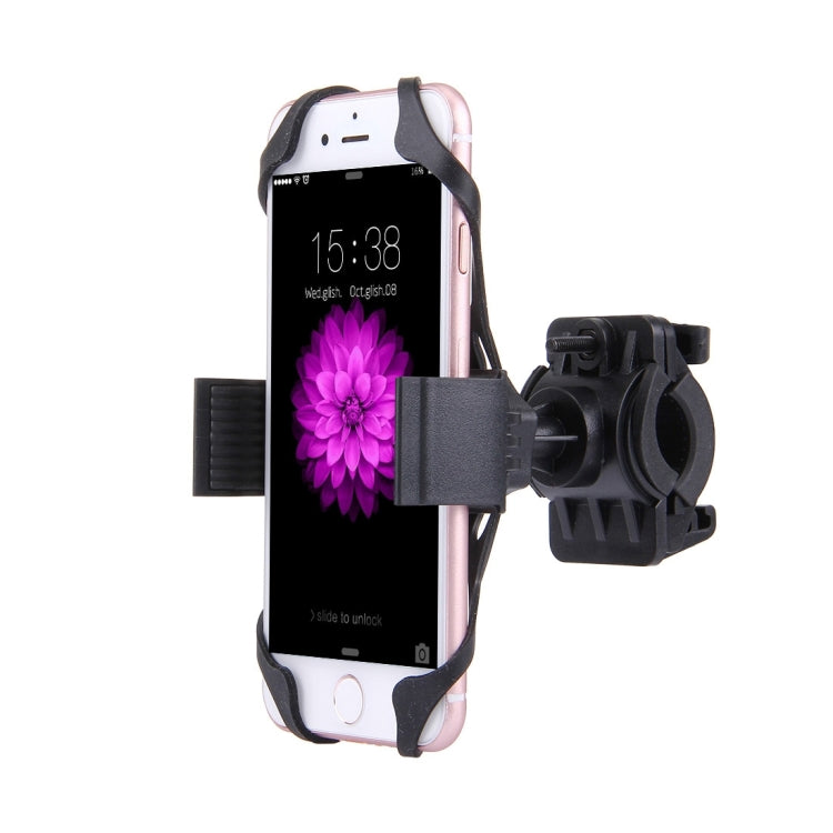 360 Degree Rotation Bicycle Phone Holder with Flexible Stretching Clip for iPhone 7 & 7 Plus / iPhone 6 & 6 Plus / iPhone 5 & 5C & 5s(Black) - Holders by PMC TechLife | Online Shopping South Africa | PMC TechLife | Buy Now Pay Later Mobicred