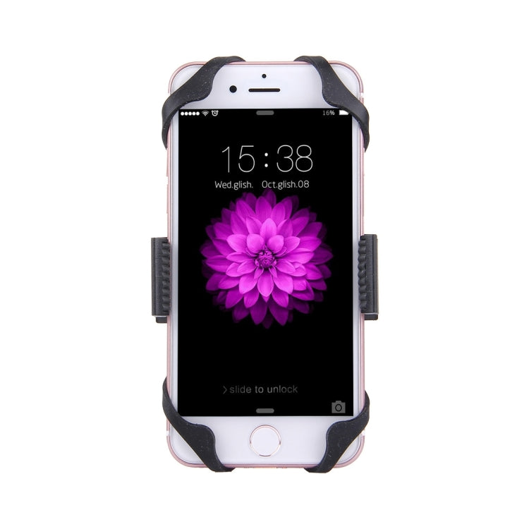 360 Degree Rotation Bicycle Phone Holder with Flexible Stretching Clip for iPhone 7 & 7 Plus / iPhone 6 & 6 Plus / iPhone 5 & 5C & 5s(Black) - Holders by PMC TechLife | Online Shopping South Africa | PMC TechLife | Buy Now Pay Later Mobicred
