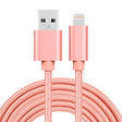 3m 3A Woven Style Metal Head 8 Pin to USB Data / Charger Cable(Rose Gold) - Normal Style Cable by PMC TechLife | Online Shopping South Africa | PMC TechLife | Buy Now Pay Later Mobicred