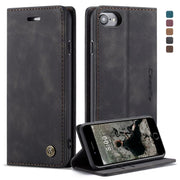 CaseMe-013 Multifunctional Retro Frosted Horizontal Flip Leather Case for iPhone 6 / 6s, with Card Slot & Holder & Wallet(Black)