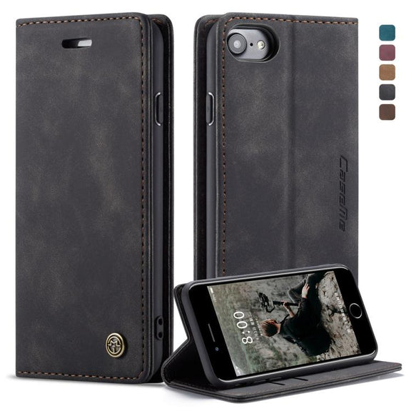 CaseMe-013 Multifunctional Retro Frosted Horizontal Flip Leather Case for iPhone 6 / 6s, with Card Slot & Holder & Wallet(Black)