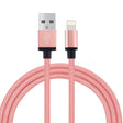1m Woven Style Metal Head 58 Cores 8 Pin to USB 2.0 Data / Charger Cable(Magenta) - Normal Style Cable by PMC TechLife | Online Shopping South Africa | PMC TechLife | Buy Now Pay Later Mobicred