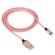 1m Woven Style Metal Head 58 Cores 8 Pin to USB 2.0 Data / Charger Cable(Magenta)
