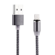 360 Degree Rotation 8 Pin to USB 2.0 Weave Style Magnetic Charging Cable with LED Indicator, Cable Length: 1m(Grey)