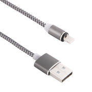 360 Degree Rotation 8 Pin to USB 2.0 Weave Style Magnetic Charging Cable with LED Indicator, Cable Length: 1m(Grey)