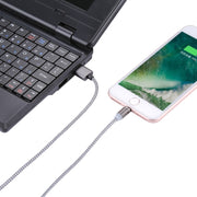 360 Degree Rotation 8 Pin to USB 2.0 Weave Style Magnetic Charging Cable with LED Indicator, Cable Length: 1m(Grey)