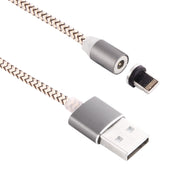 360 Degree Rotation 8 Pin to USB 2.0 Weave Style Magnetic Charging Cable with LED Indicator, Cable Length: 1m(Gold)