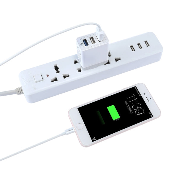 3 USB Ports (3A + 2.4A + 2.4A) Quick Charger QC 3.0 Travel Charger, US Plug, For iPhone, iPad, Samsung, HTC, Sony, Nokia, LG and other Smartphones