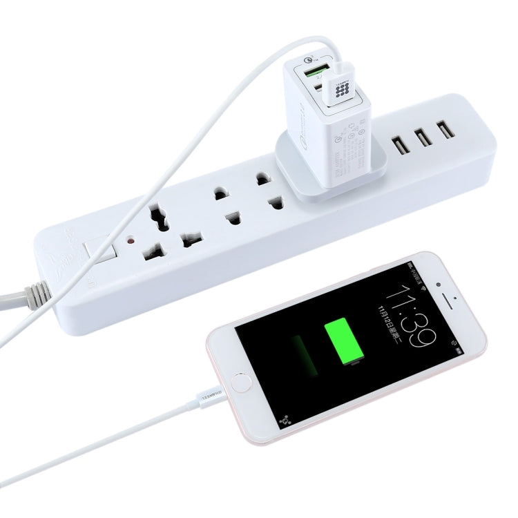 3 USB Ports (3A + 2.4A + 2.4A) Quick Charger QC 3.0 Travel Charger, UK Plug, For iPhone, iPad, Samsung, HTC, Sony, Nokia, LG and other Smartphones - USB Charger by PMC TechLife | Online Shopping South Africa | PMC TechLife | Buy Now Pay Later Mobicred