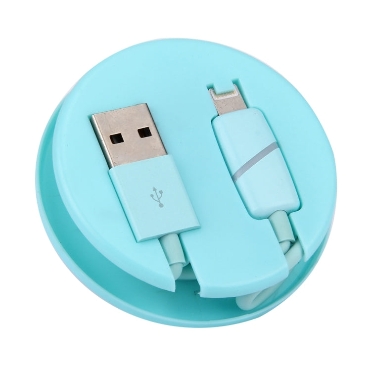 1m Circular Bobbin Gift Box Style 8 Pin to USB Data Sync Cable with Indicator for iPhone, iPad(Blue) - free shipping - PMC Jewellery - Order now!