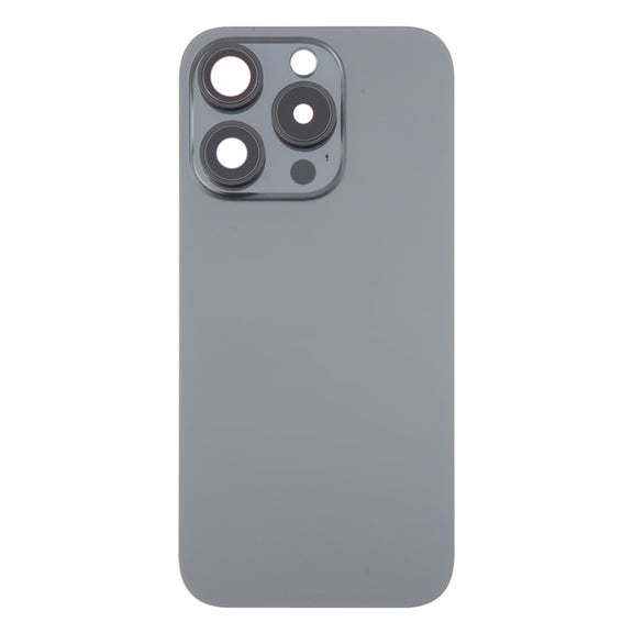 For iPhone 16 Pro Max Original Glass Battery Back Cover with Camera Lens Cover(Black)
