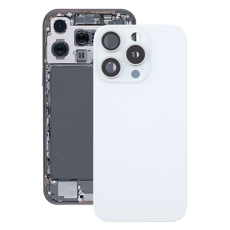 For iPhone 16 Pro Max Original Glass Battery Back Cover with Camera Lens Cover(White) - Back Cover by PMC Jewellery | Online Shopping South Africa | PMC Jewellery | Buy Now Pay Later Mobicred